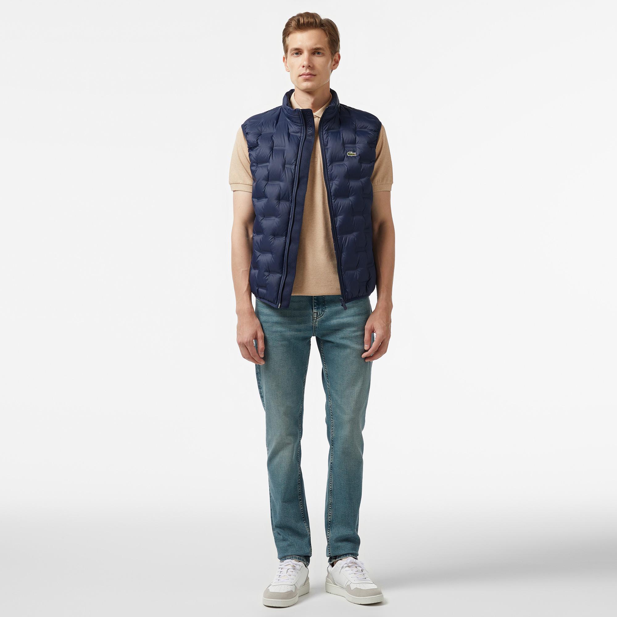 Erkek Kapüşonlu Kapitone Lacivert Yelek