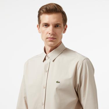  Lacoste Erkek Regular Fit Bej Gömlek