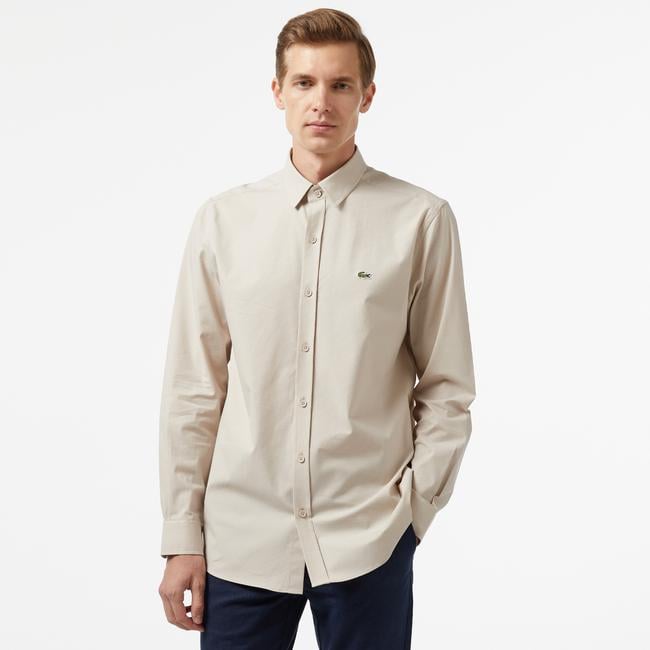  Lacoste Erkek Regular Fit Bej Gömlek