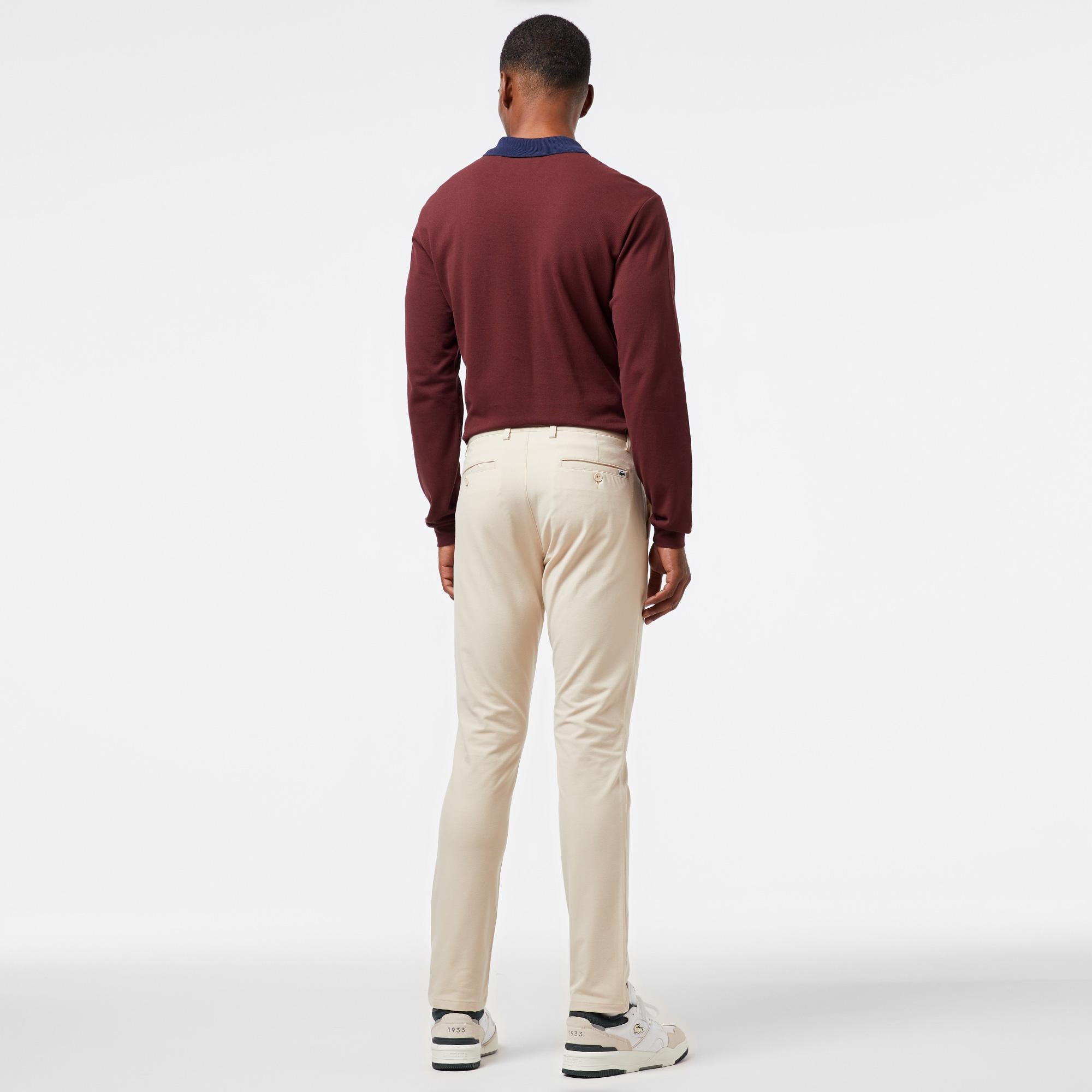 Erkek Slim Fit Chino Krem Pantolon