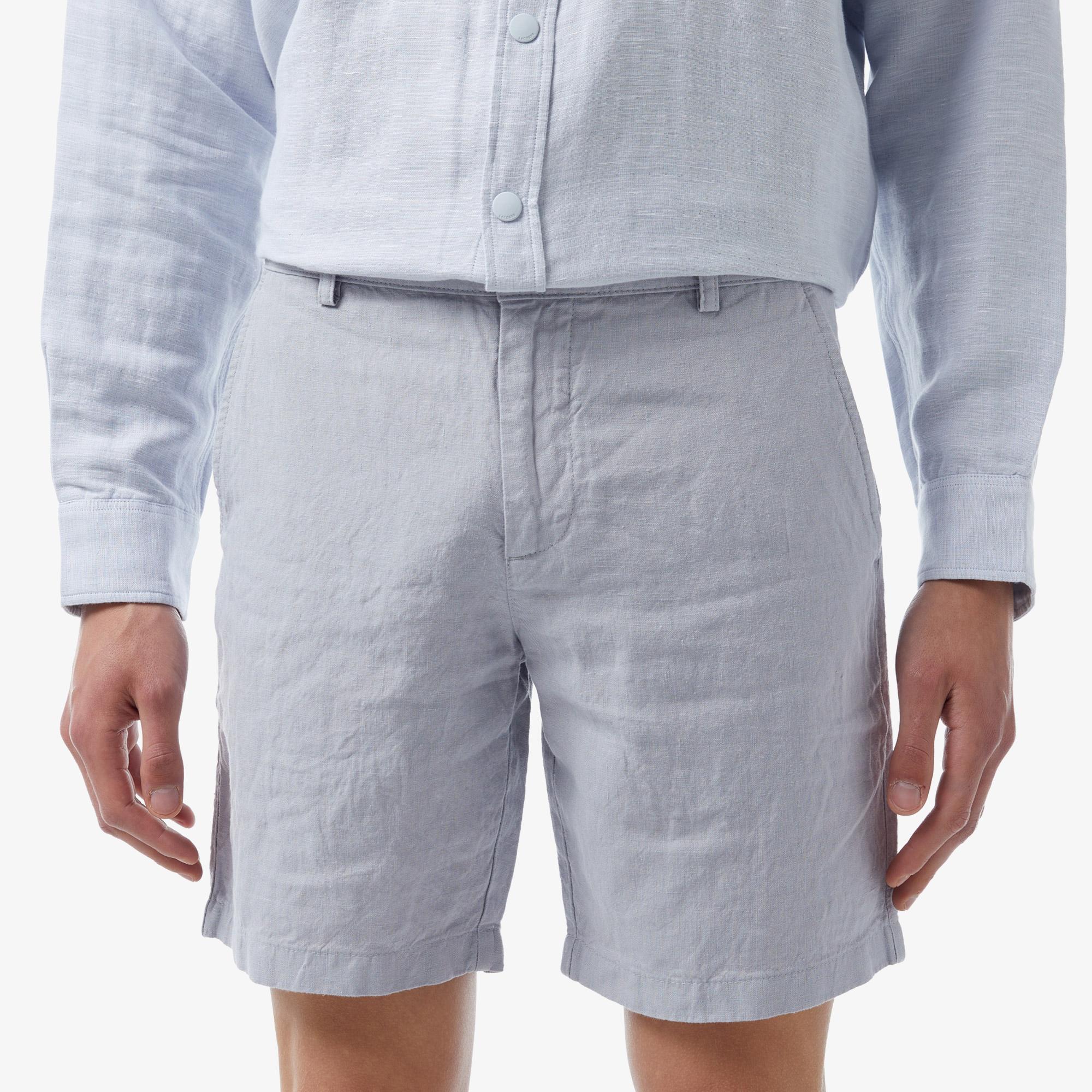 Lacoste Erkek Slim Fit Keten Mavi Bermuda