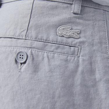 Lacoste Erkek Slim Fit Keten Mavi Bermuda