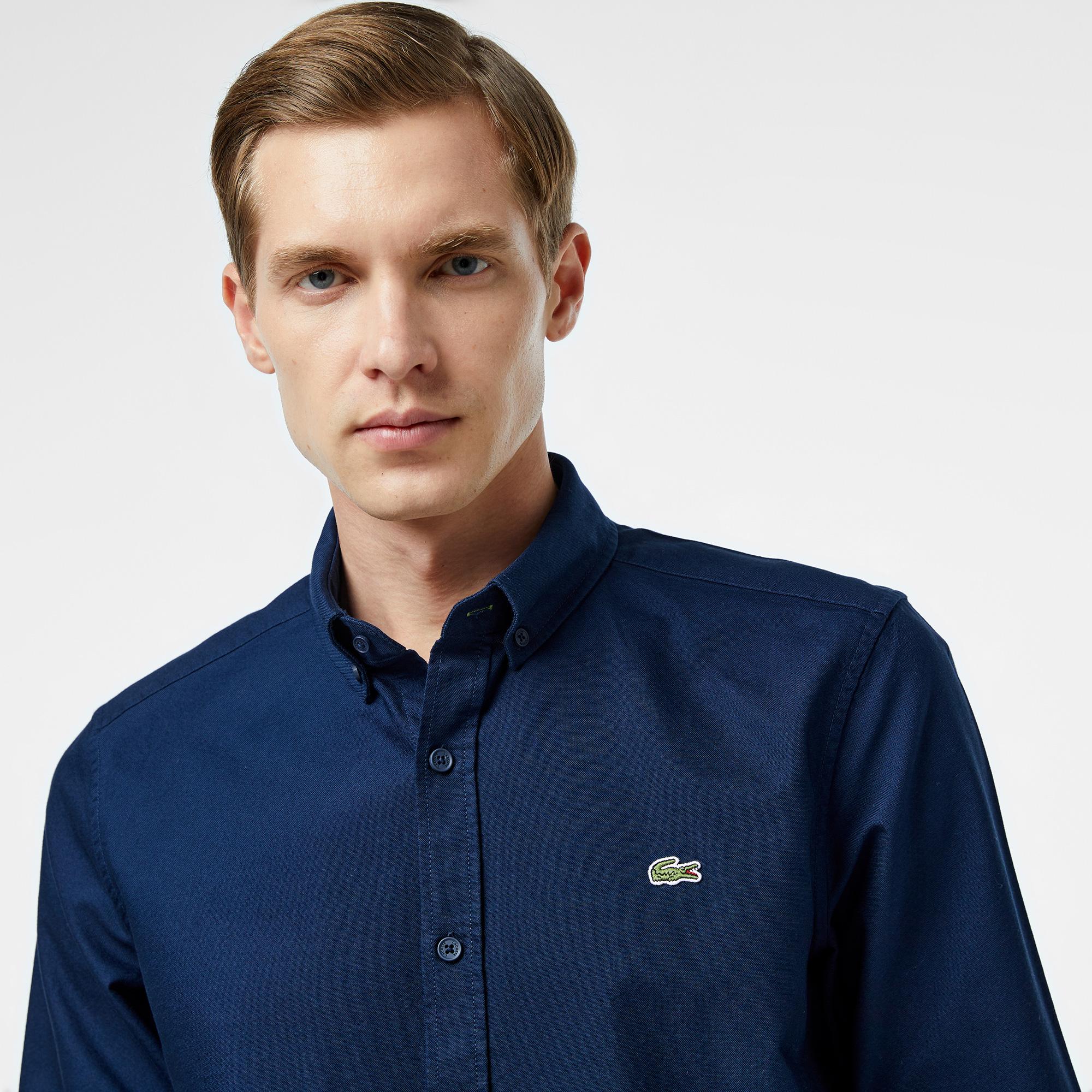 Lacoste Erkek Slim Fit Lacivert Gömlek