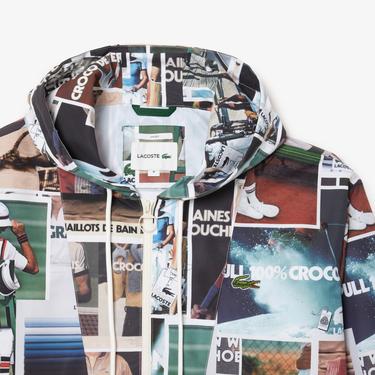  Unisex Kapüşonlu Baskılı Renkli Mont