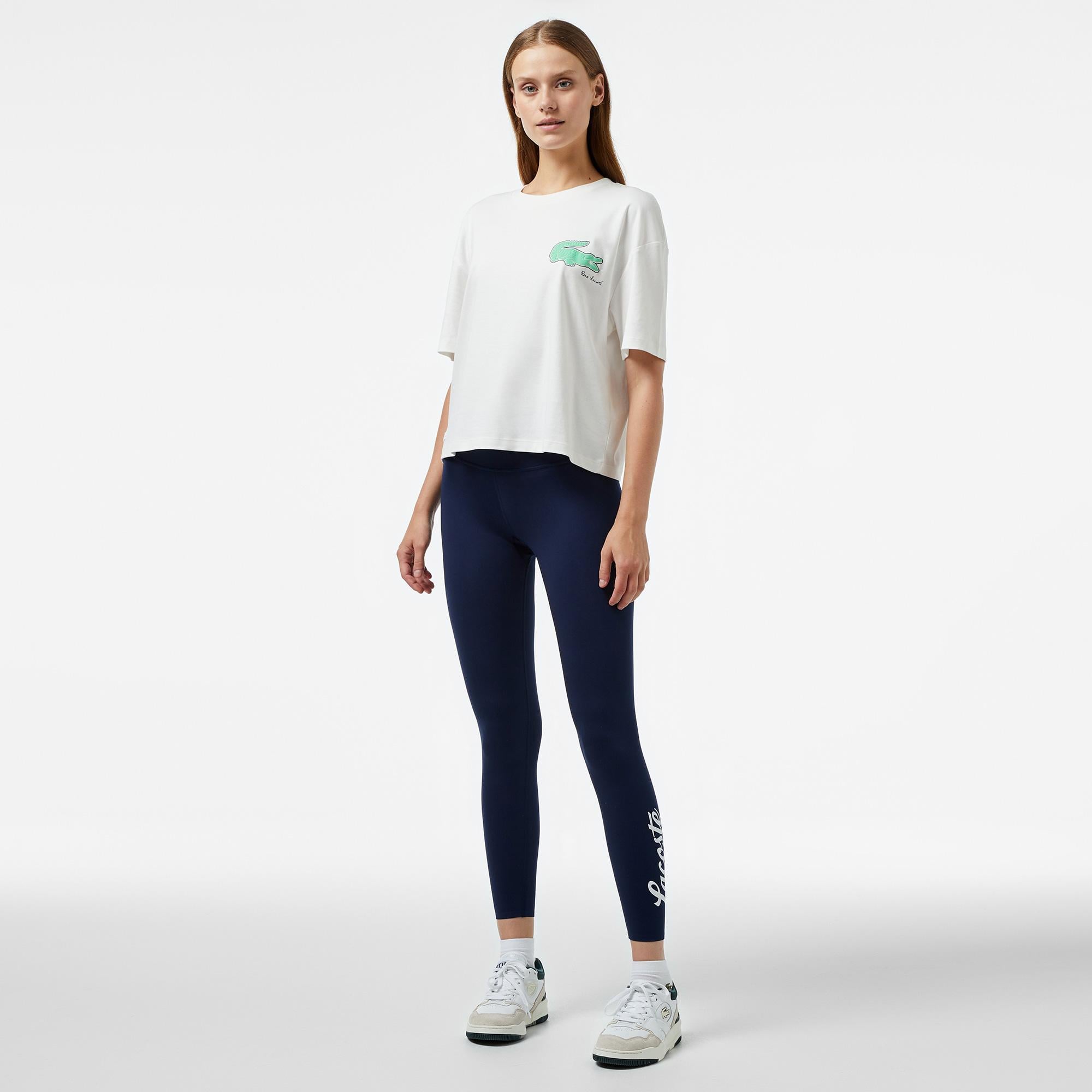 Kadın Slim Fit Baskılı Lacivert Tayt