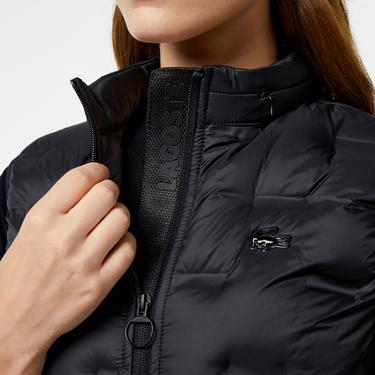  Kadın Kapitone Regular Fit Kapüşonlu Kapitone Siyah Yelek