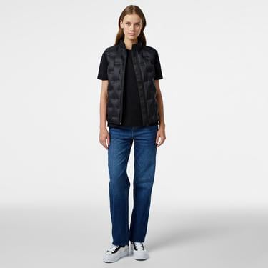  Kadın Kapitone Regular Fit Kapüşonlu Kapitone Siyah Yelek