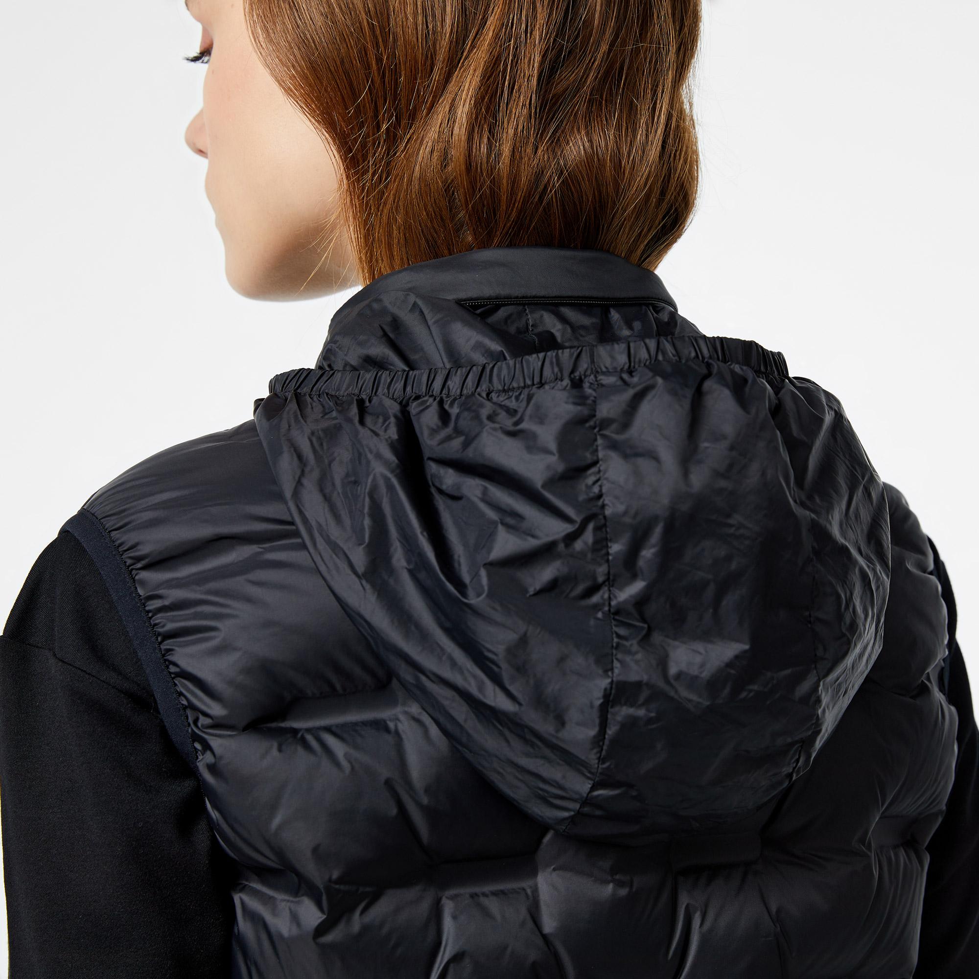 Kadın Kapitone Regular Fit Kapüşonlu Kapitone Siyah Yelek