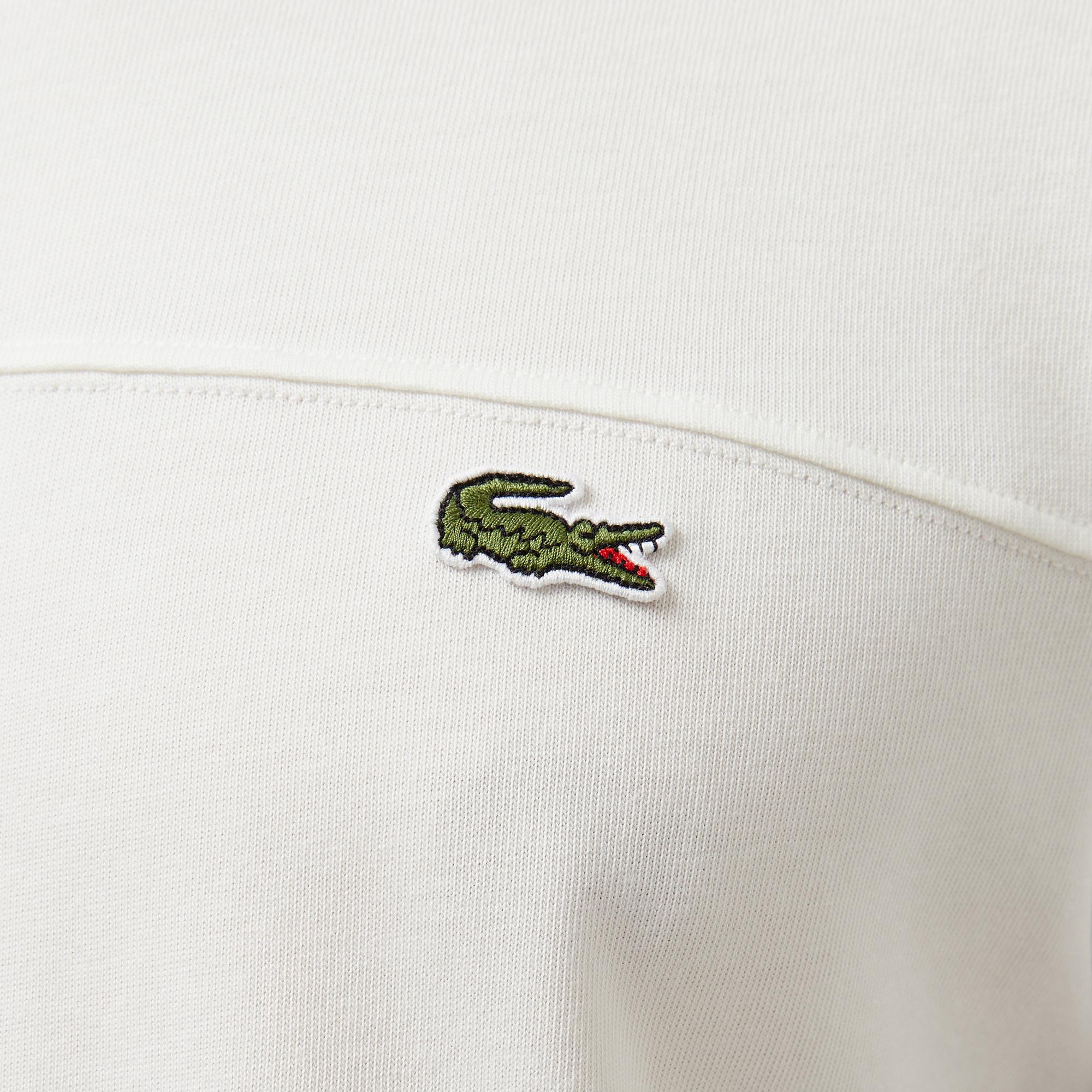 Erkek Regular Fit Bisiklet Yaka Çizgili Beyaz T-Shirt