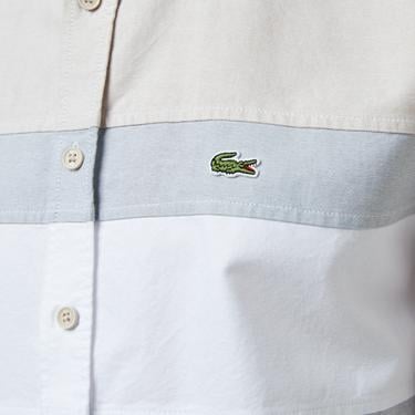  Erkek Regular Fit Düğmeli Yaka Çizgili Gri Gömlek