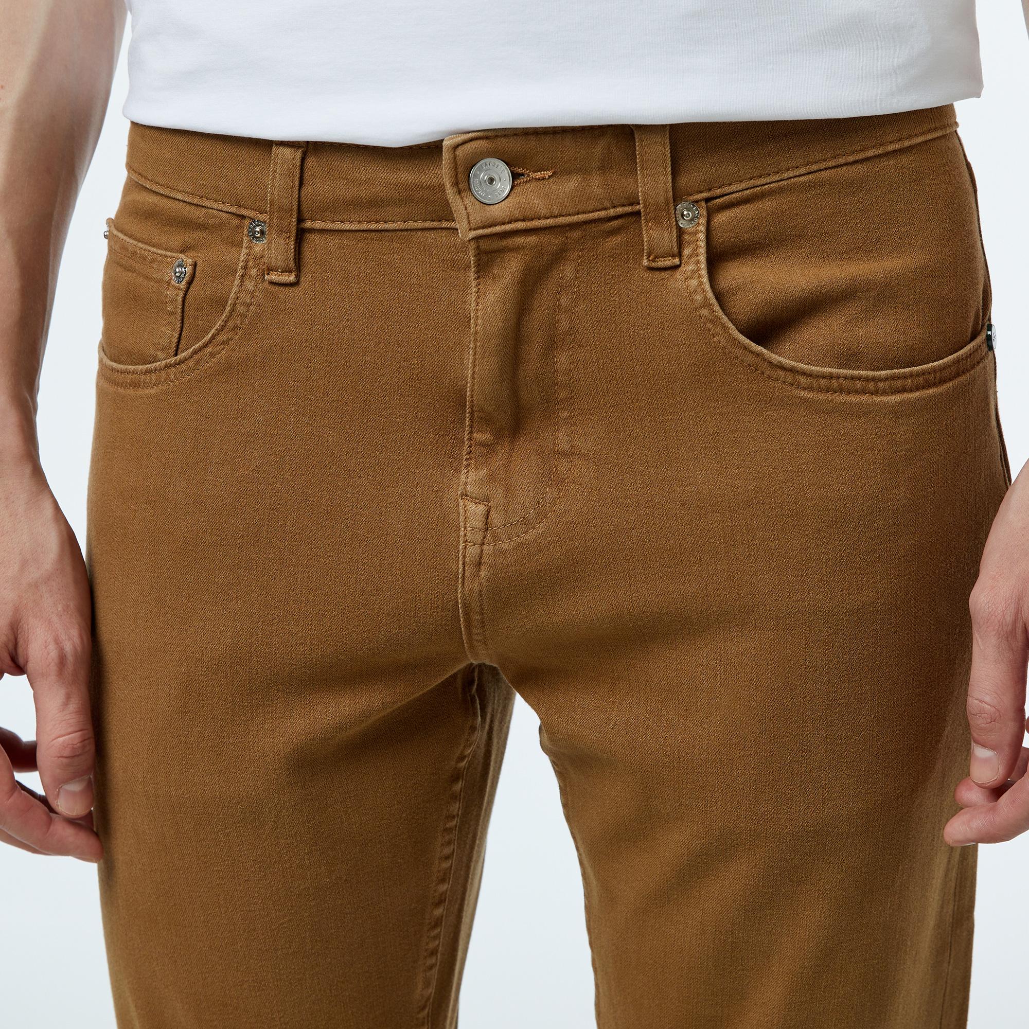 Lacoste Erkek Slim Fit Kahverengi Jean Pantolon