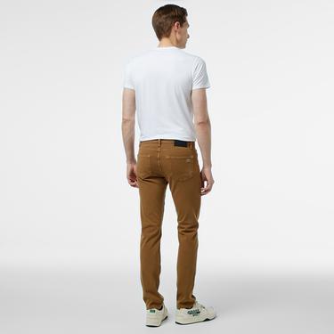  Erkek Slim Fit Kahverengi Jean Pantolon