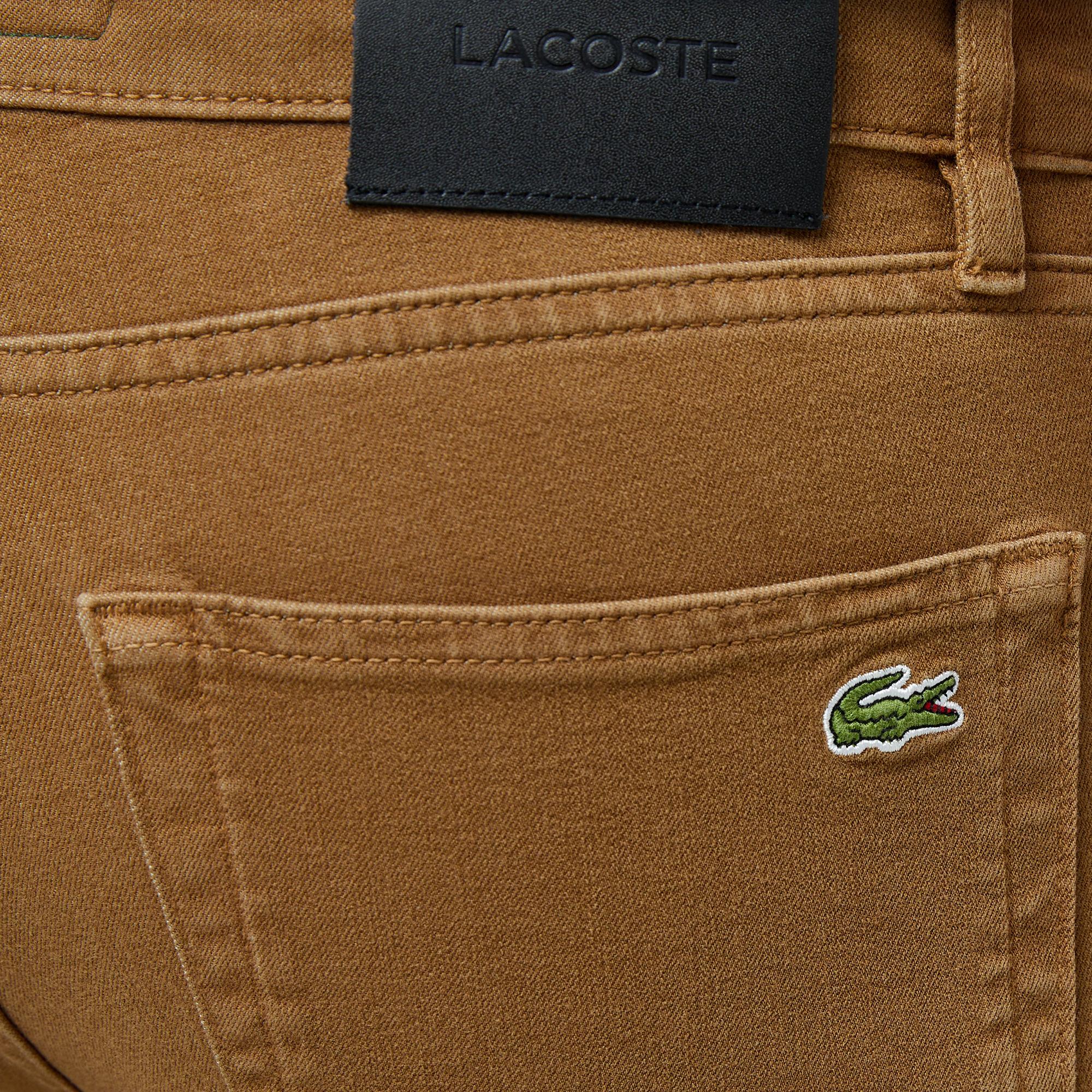 Lacoste Erkek Slim Fit Kahverengi Jean Pantolon