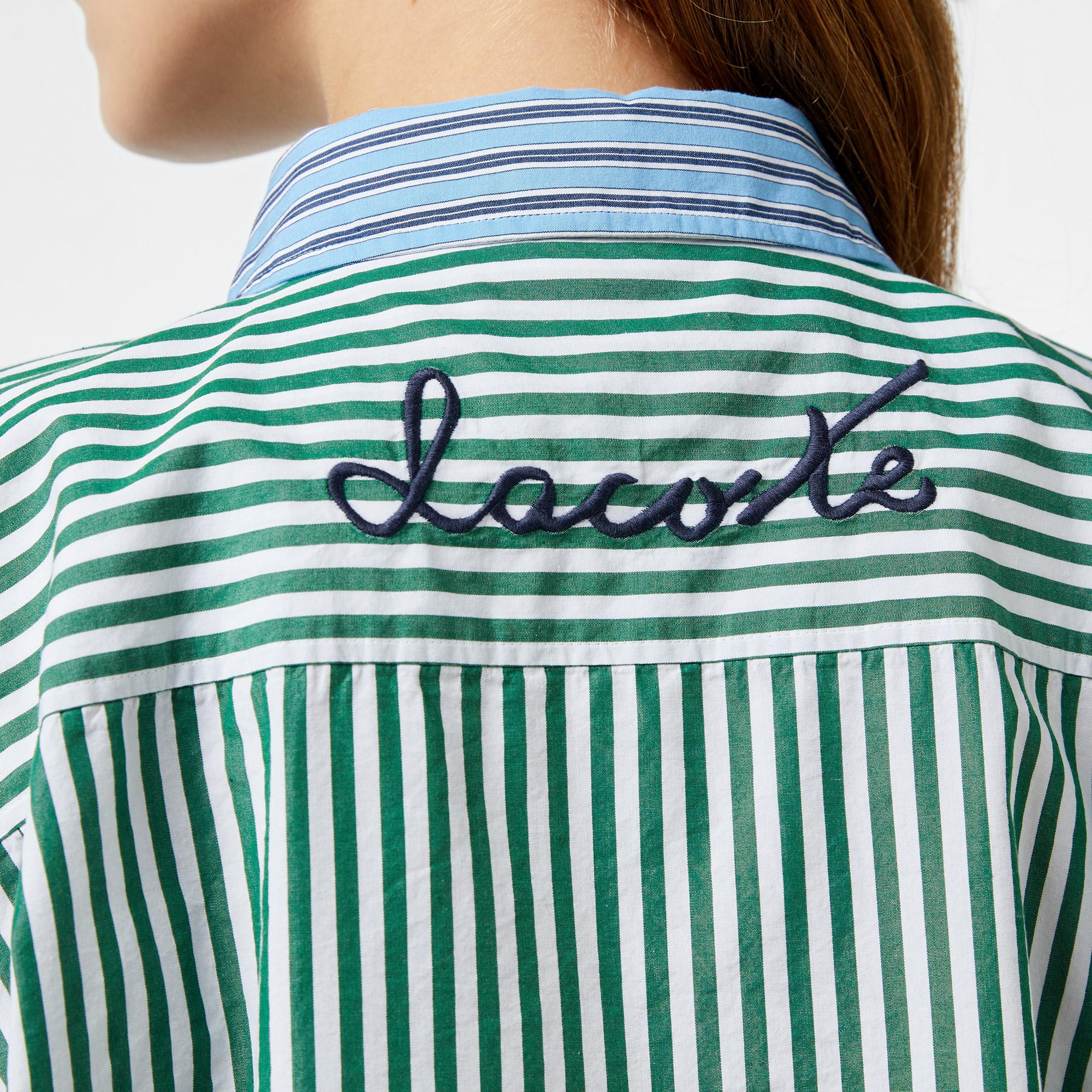 Kadın Loose Fit Çizgili Renkli Gömlek