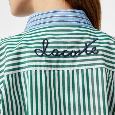  Kadın Loose Fit Çizgili Renkli Gömlek