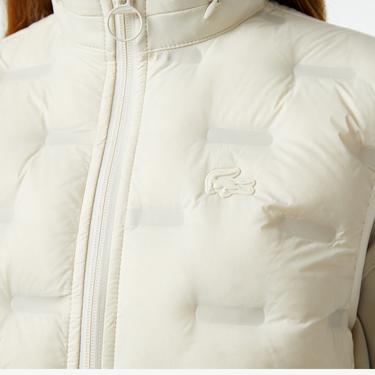  Kadın Kapitone Regular Fit Kapüşonlu Beyaz Yelek