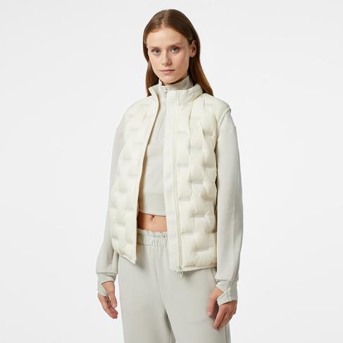  Kadın Kapitone Regular Fit Kapüşonlu Beyaz Yelek