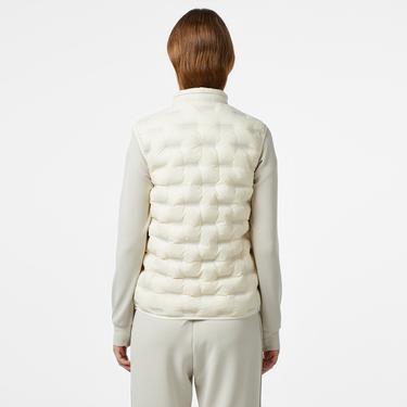  Kadın Kapitone Regular Fit Kapüşonlu Beyaz Yelek