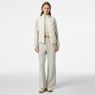  Kadın Kapitone Regular Fit Kapüşonlu Beyaz Yelek