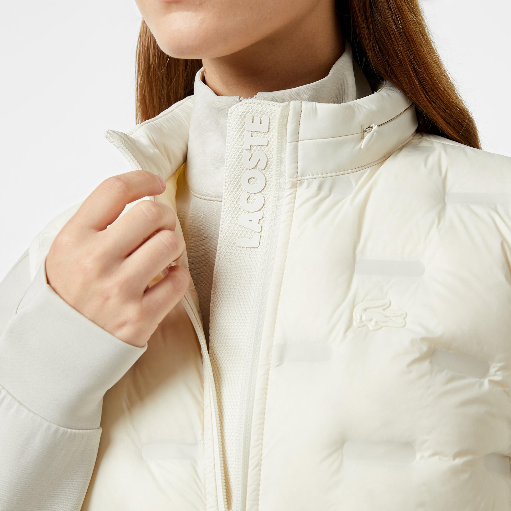 Kadın Kapitone Regular Fit Kapüşonlu Beyaz Yelek