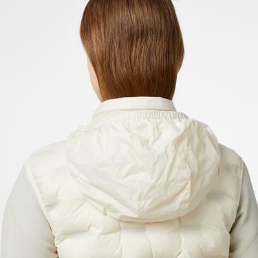  Kadın Kapitone Regular Fit Kapüşonlu Beyaz Yelek