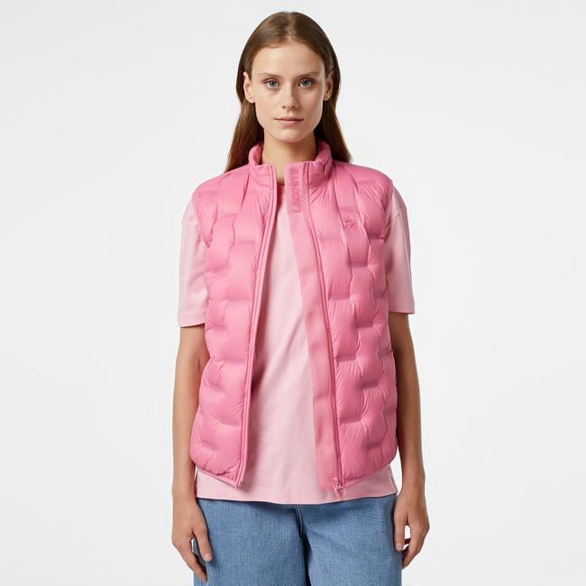  Kadın Kapitone Regular Fit Kapüşonlu Pembe Yelek