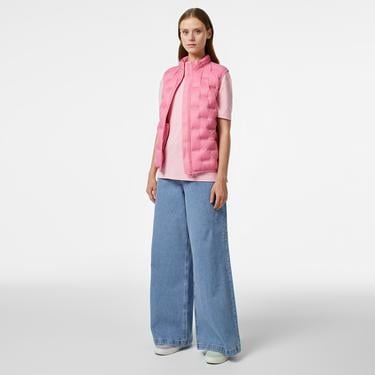  Kadın Kapitone Regular Fit Kapüşonlu Pembe Yelek