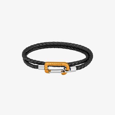  Lacoste Erkek Siyah Deri Bileklik