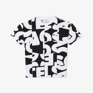  Lacoste Bisiklet Yaka Baskılı Erkek Siyah T-Shirt