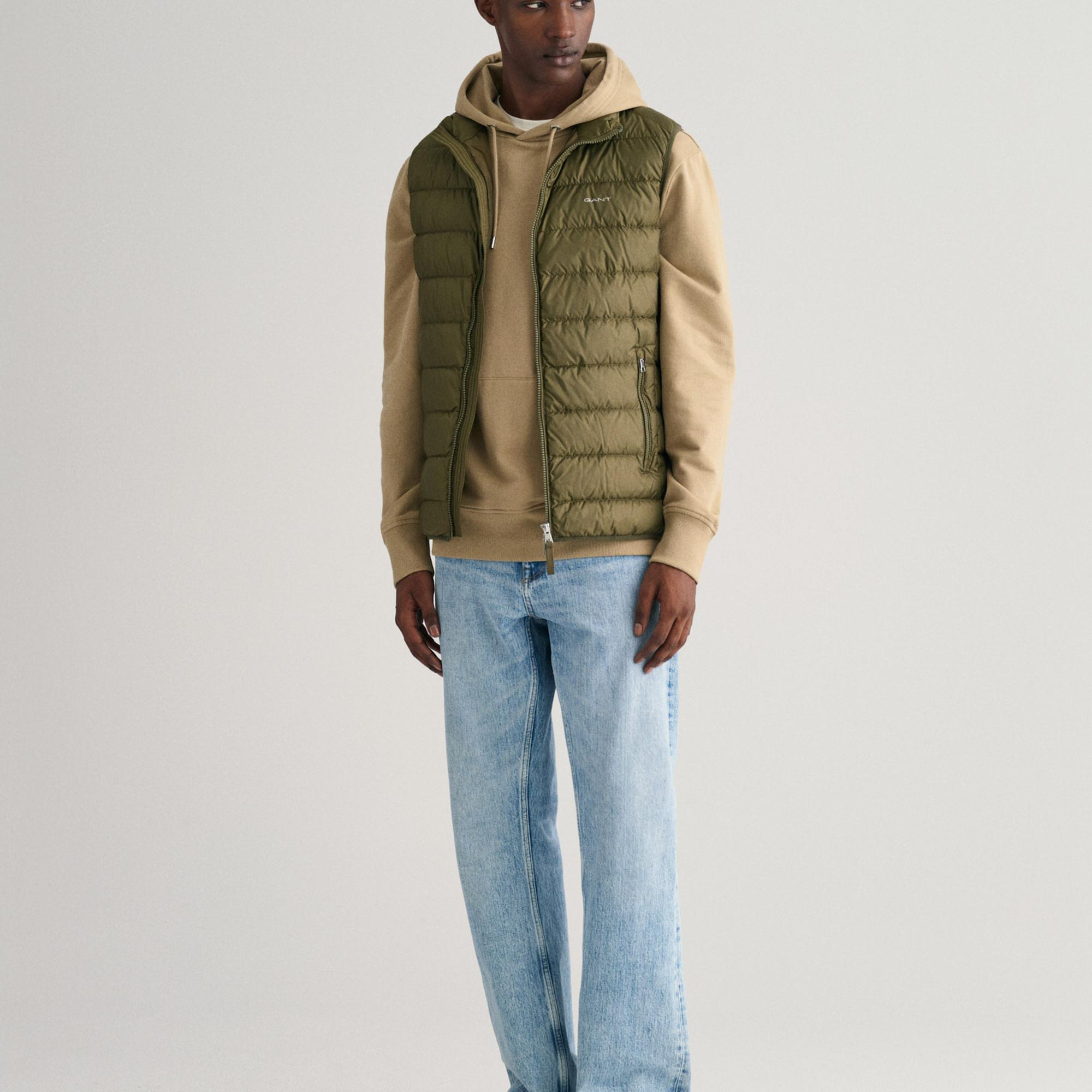 GANT Erkek Yeşil Dik Yaka Kapitone Yelek