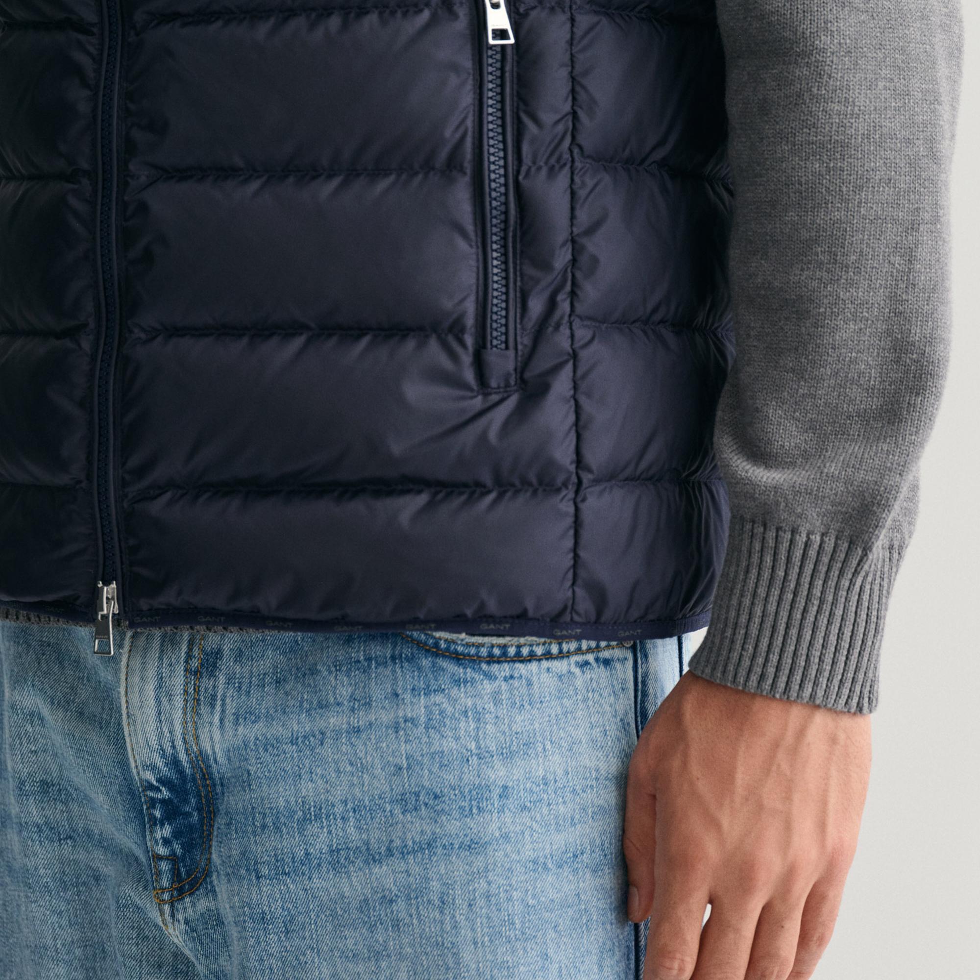 GANT Erkek Lacivert Dik Yaka Kapitone Yelek