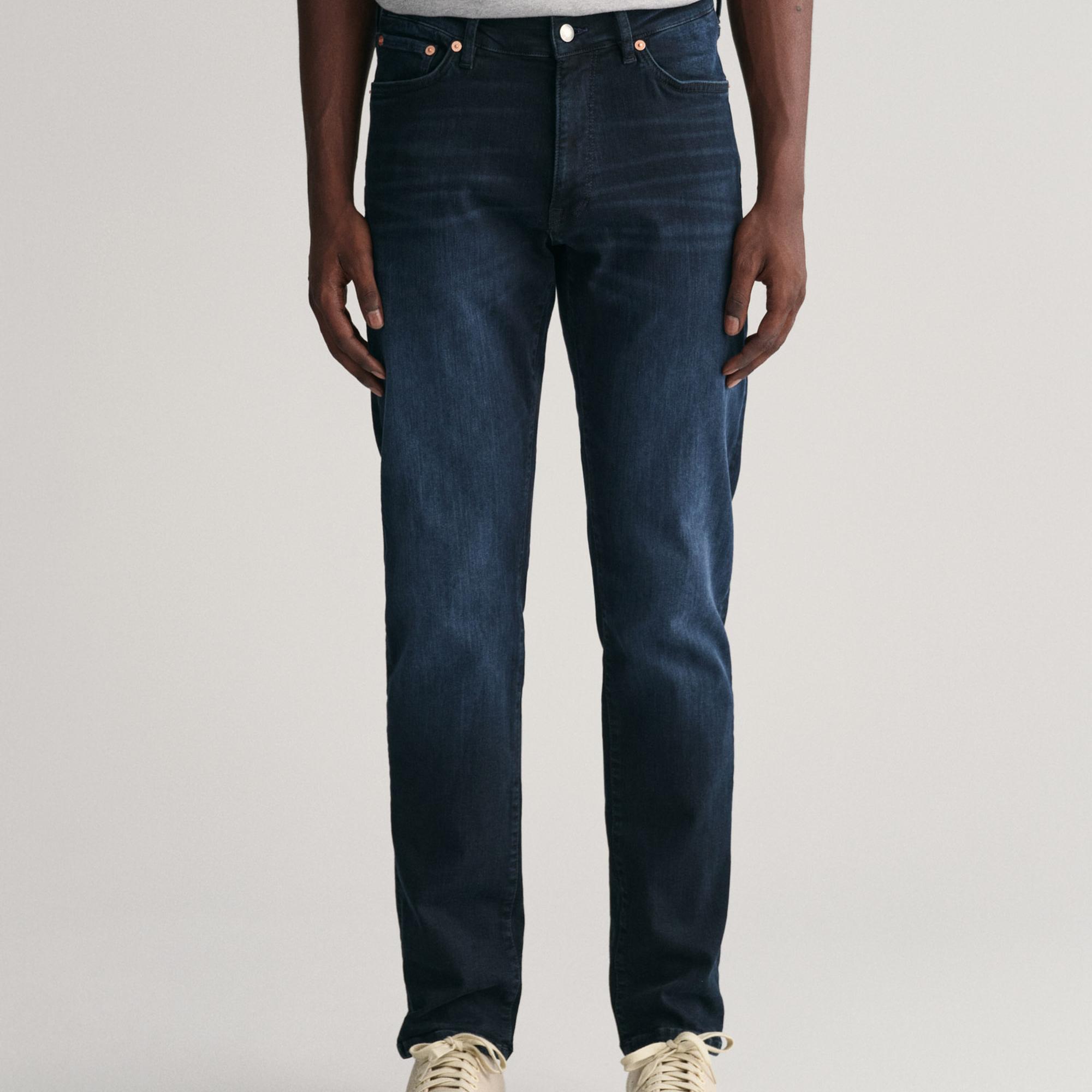 GANT Erkek Lacivert Extra Slim Fit Active Recover Jean