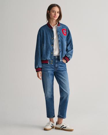  GANT Kadın Beyaz Slim Fit Klasik Yaka Oxford Gömlek