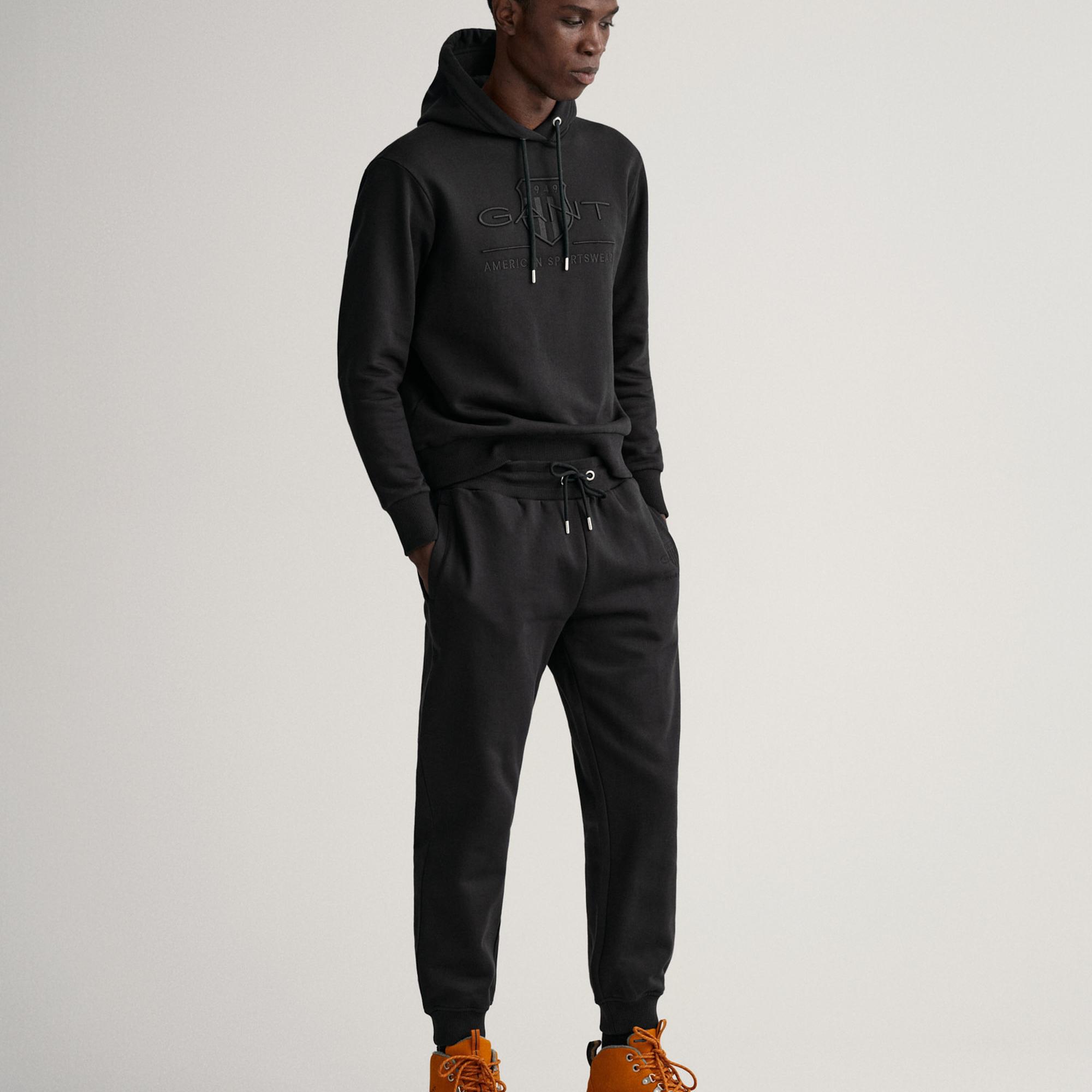 GANT Erkek Siyah Regular Fit Eşofman Altı