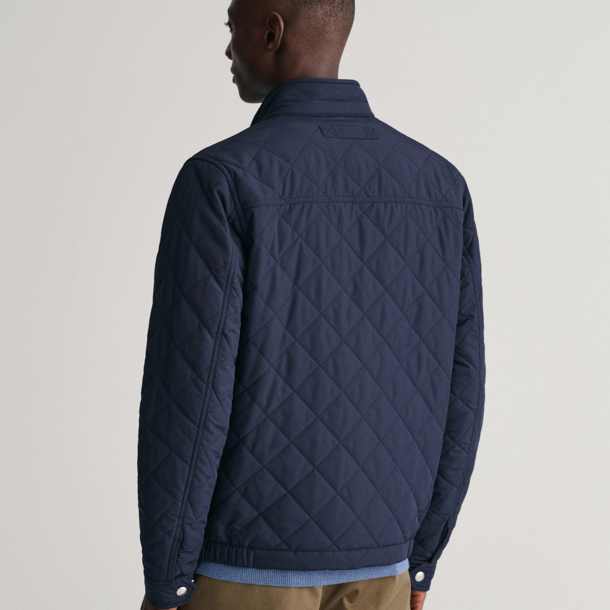 GANT Erkek Lacivert Dik Yaka Kapitone Rüzgarlık