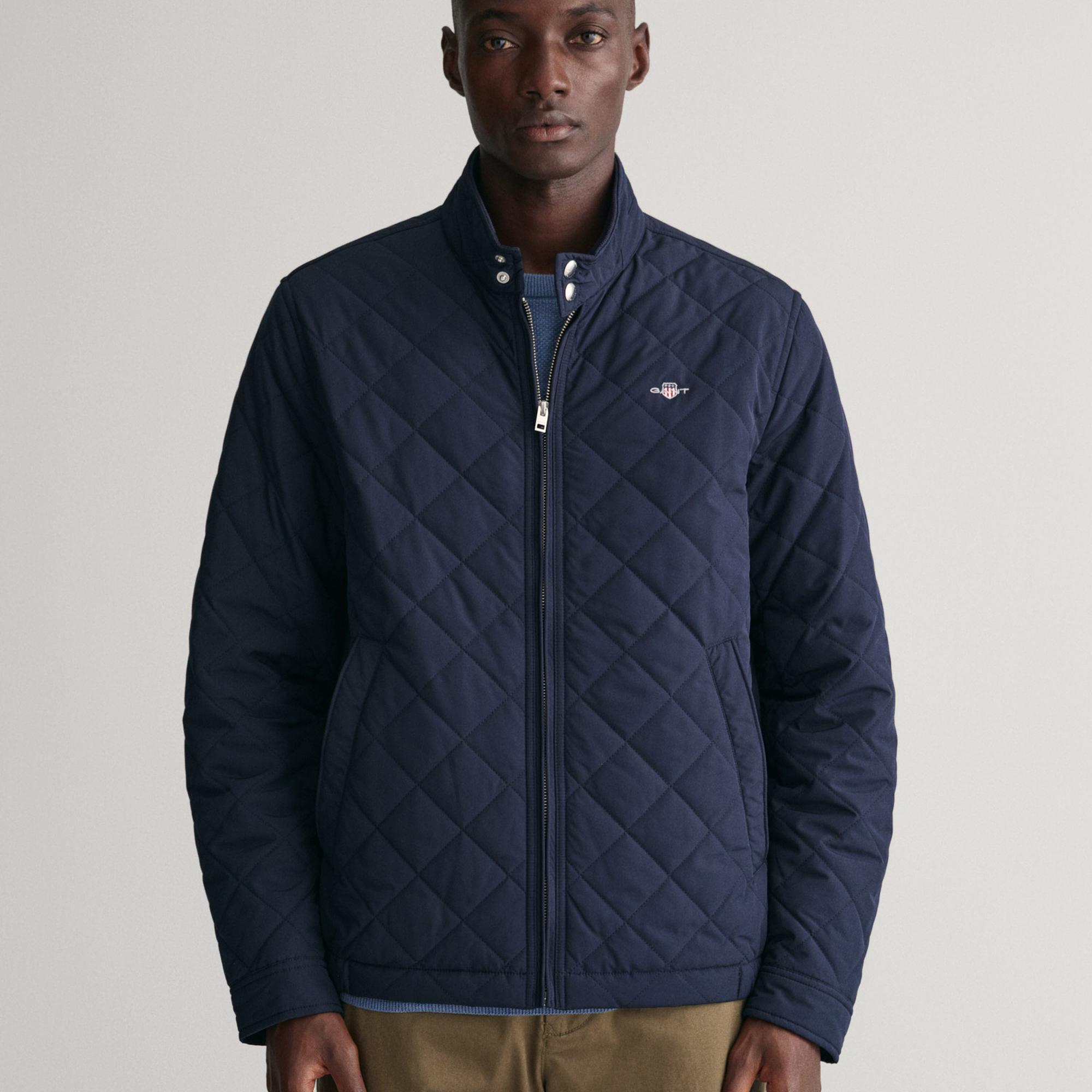 GANT Erkek Lacivert Dik Yaka Kapitone Rüzgarlık