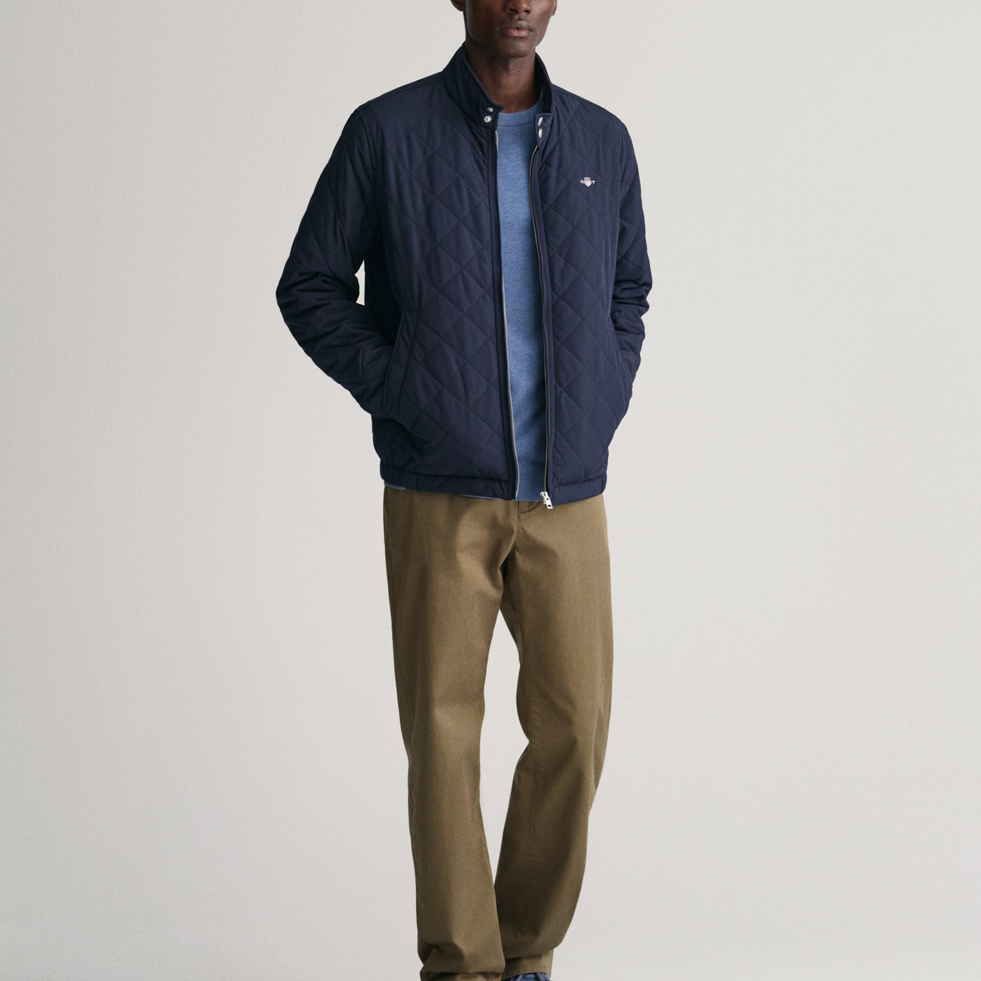 GANT Erkek Lacivert Dik Yaka Kapitone Rüzgarlık