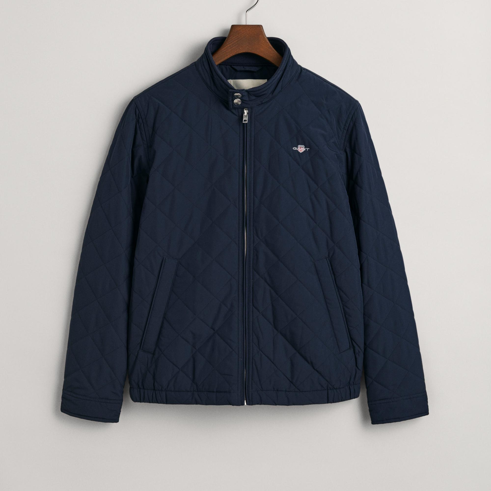 GANT Erkek Lacivert Dik Yaka Kapitone Rüzgarlık