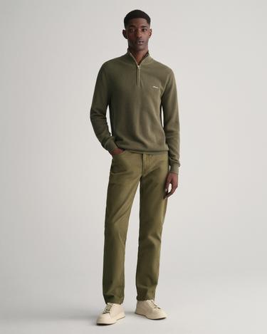  GANT Erkek Yeşil Regular Fit Yarım Fermuarlı Kazak