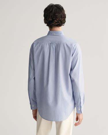  GANT Erkek Mavi Regular Fit Çizgili Düğmeli Yaka Gömlek