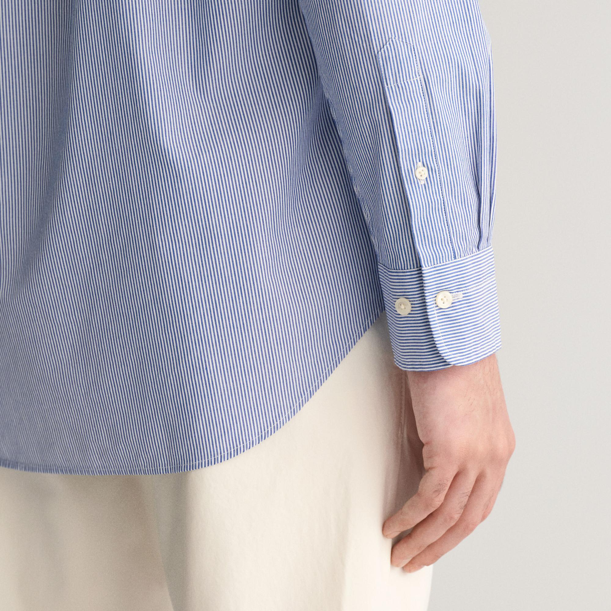 GANT Erkek Mavi Regular Fit Çizgili Düğmeli Yaka Gömlek