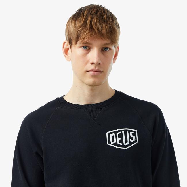  Deus Ex Machina Venice Address Crew Erkek Siyah Sweatshirt