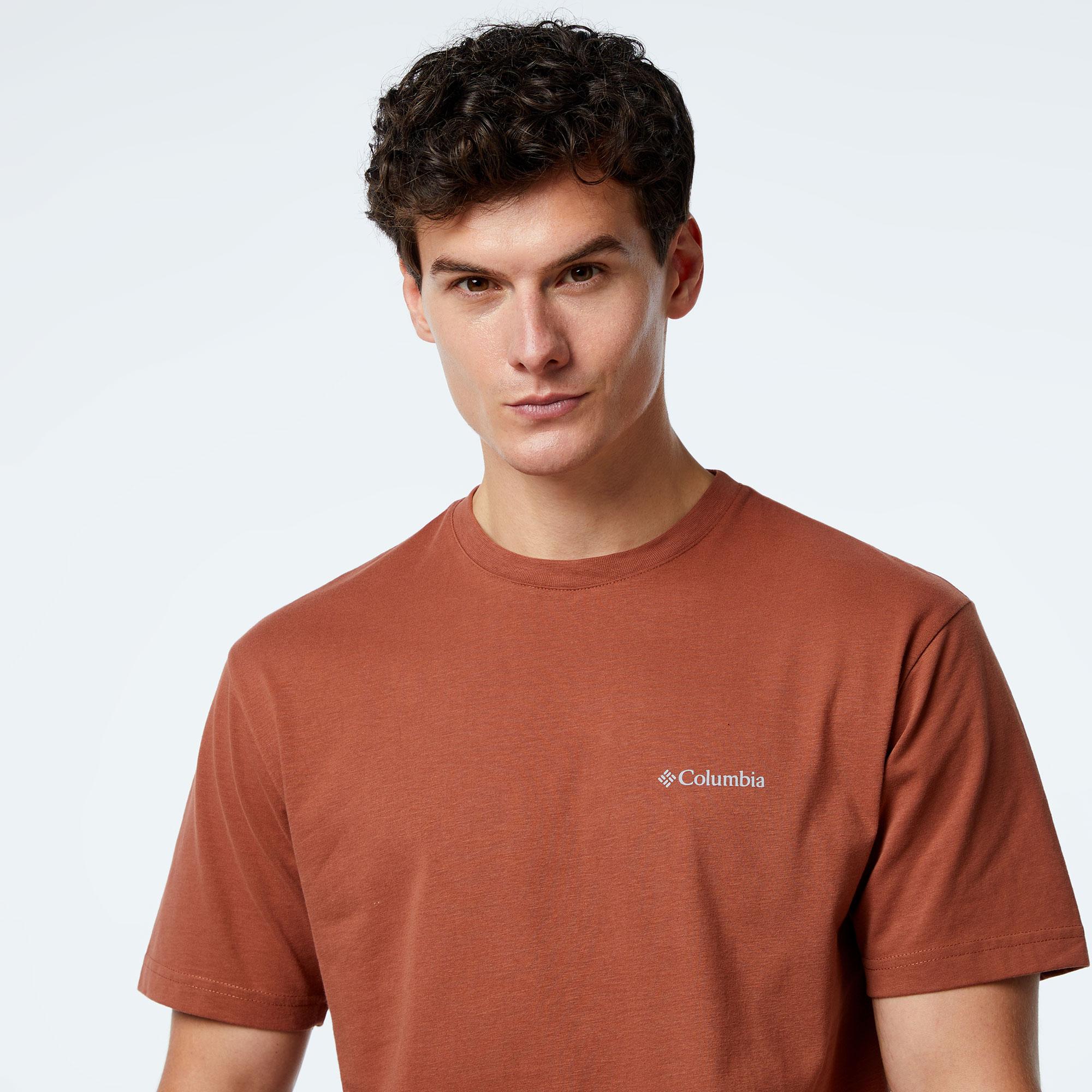 Columbia CSC M Basic Logo Erkek Kahverengi Günlük T-Shirt