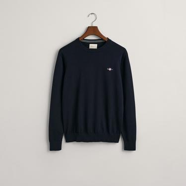  GANT Erkek Lacivert Regular Fit Bisiklet Yaka Kazak