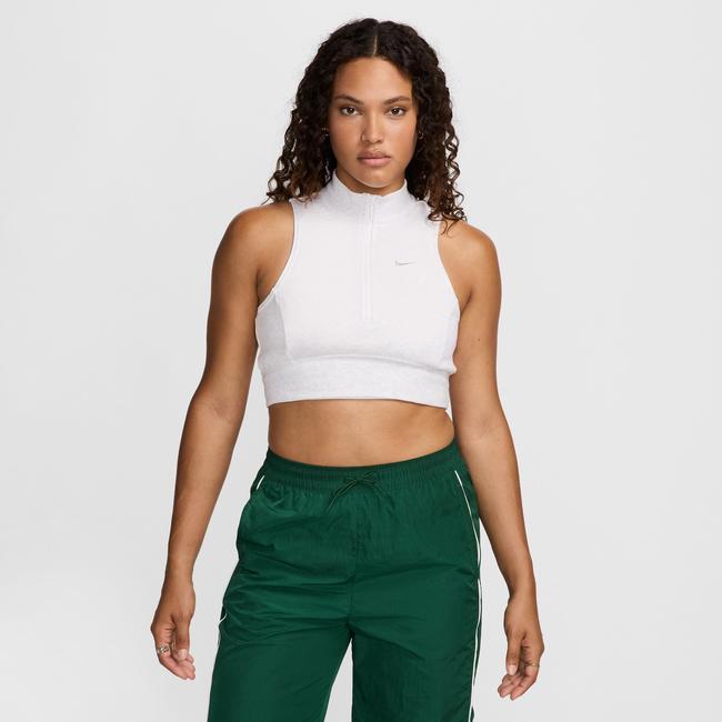  Nike Sportswear Chill Terry Kadın Beyaz Crop T-Shirt