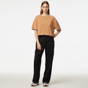  UNITED4 Kadın Kahverengi Crop T-Shirt