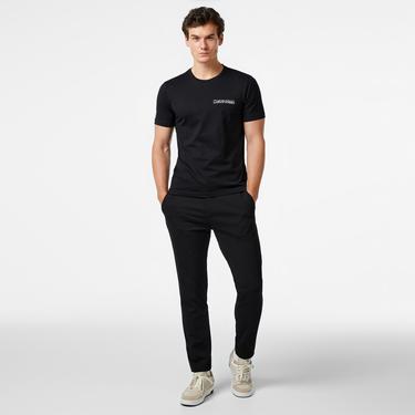  Calvin Klein Elevated Logo Embroıdery Erkek Siyah T-Shirt