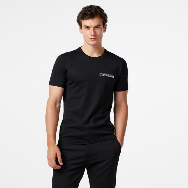  Calvin Klein Elevated Logo Embroıdery Erkek Siyah T-Shirt