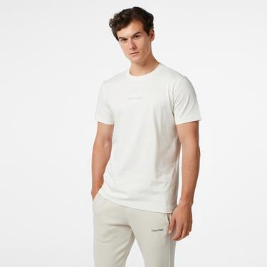  Calvin Klein Jeans Monologo Erkek Beyaz T-Shirt
