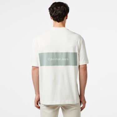  Calvin Klein Jeans Colorblock Erkek Beyaz T-Shirt